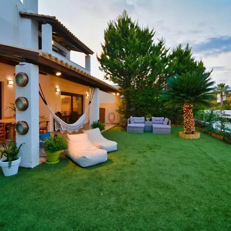 Unique Canal Villa With Boat Dock In Porto Hydra Villa